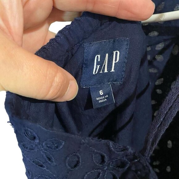 Gap Navy Blue Eyelet Halter Dress - Picture 3 of 5